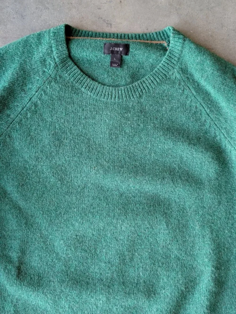 J. Crew Green Lambswool Crewneck Long Sleeve Pullover Sweater large